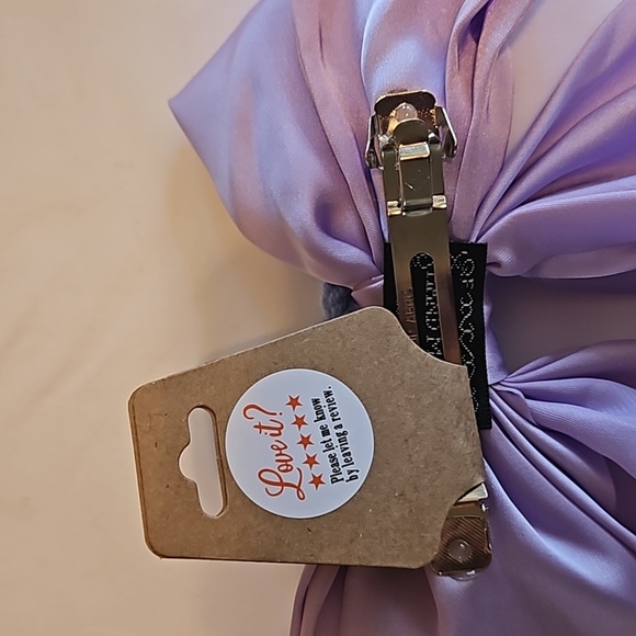 Hand Crafted lavander bow hair clip barrette clip bohemian crochet blue flower - Picture 11 of 17